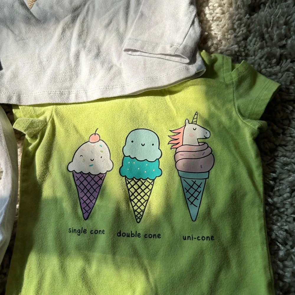 2T little girls unicorn theme bundle set of girl toddler tops and shirts